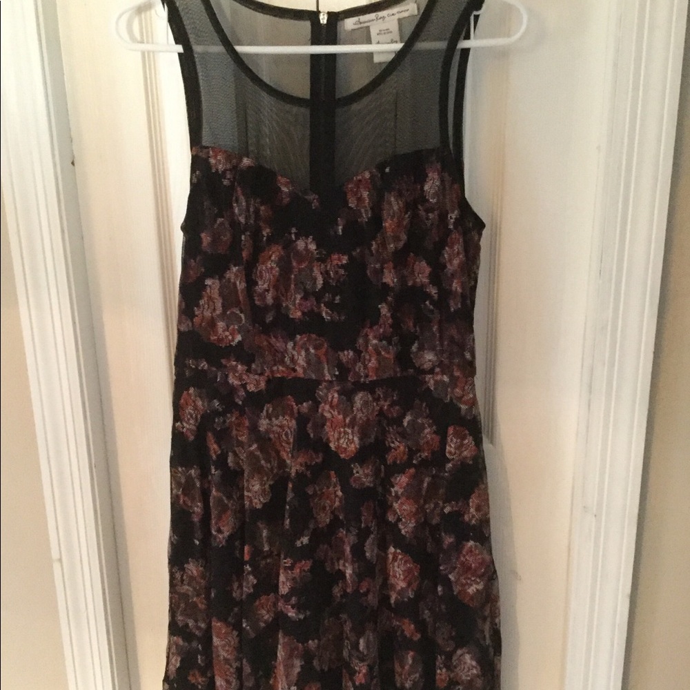 American Rag Sleeveless Black Floral Dress